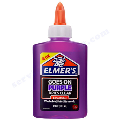 Elmer's | ​Прозорий рідкий клей Washable Goes on Purple Dries - 118 мл 