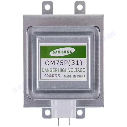 OM75P(31) Магнетрон Samsung (клема перпендикулярно радіатору) для мікрохвильової печі